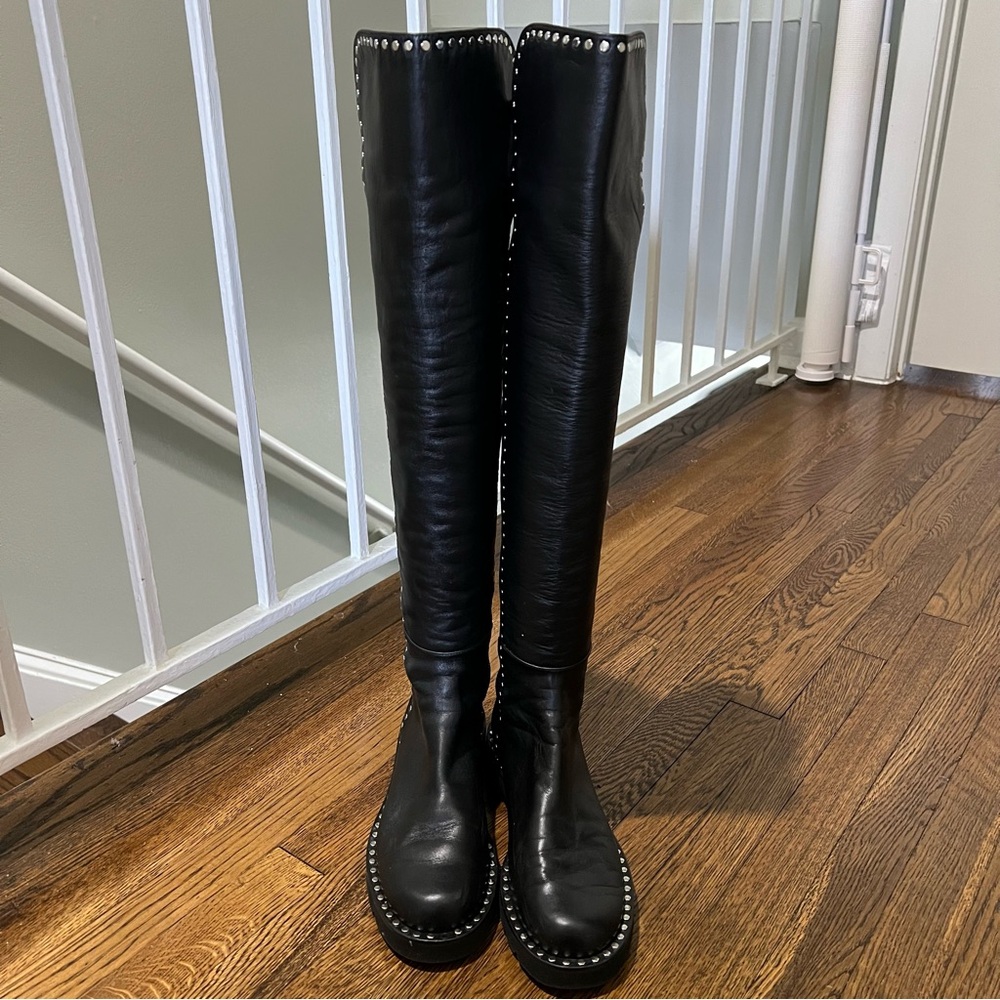 Stuart Weitzman Black 5050 Studded Boots - Picture 7 of 13